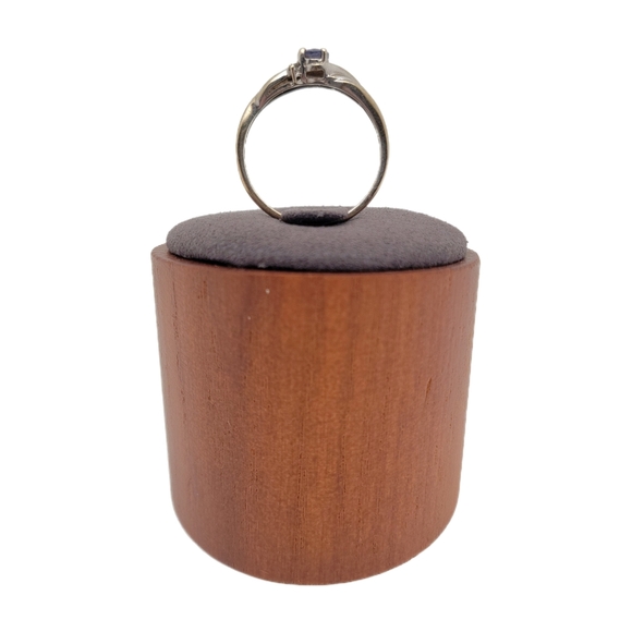 Vintage Diamond Amethyst 10k White Gold Ring Size 7 - Picture 4 of 9